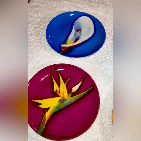 GIVENCHY Les Fleurs 8” Designer Luxury Floral Dinnerware Dessert Plates SET OF 4 - Picture 8 of 12